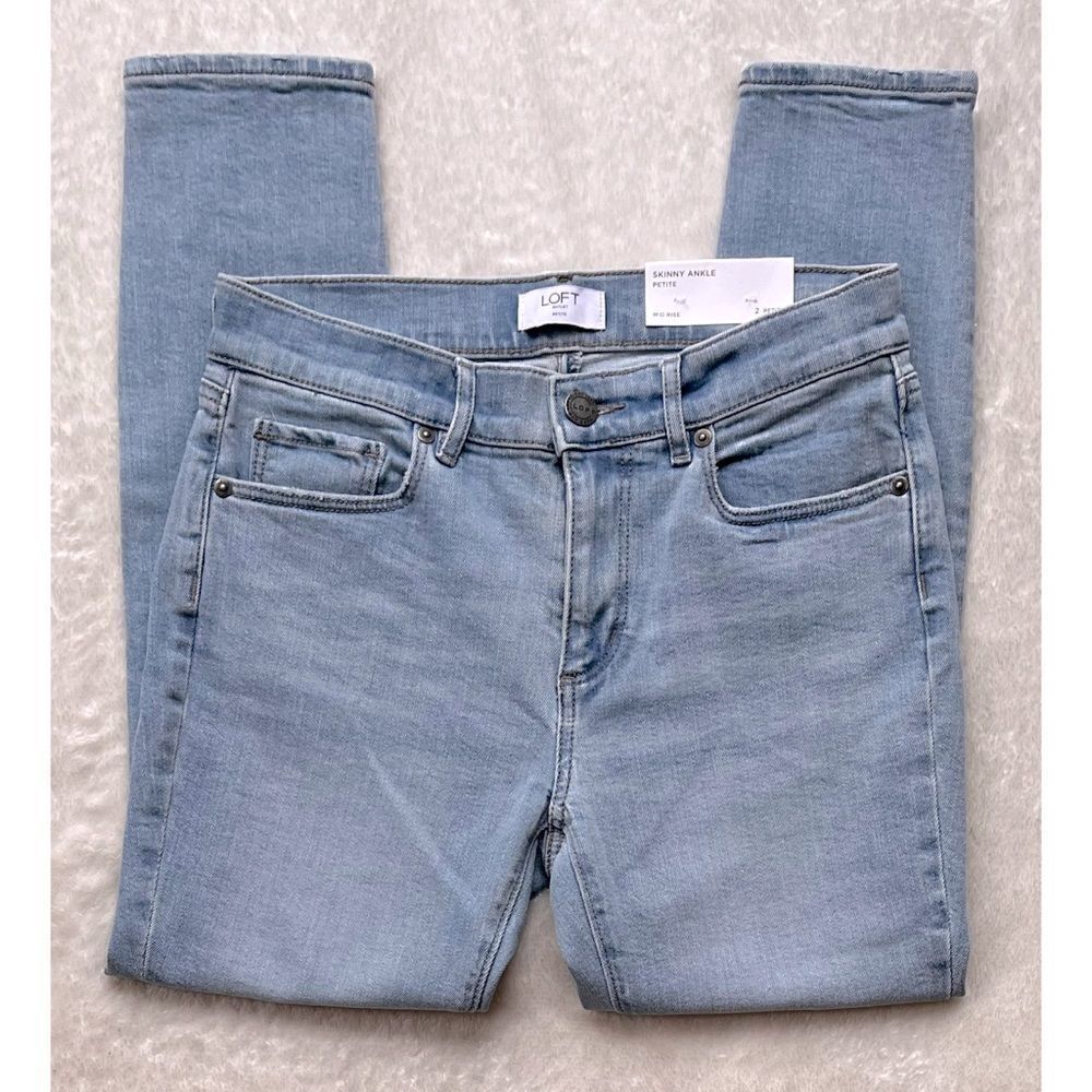 NWT LOFT Outlet Mid Rise Petite Skinny Ankle, Size 2P